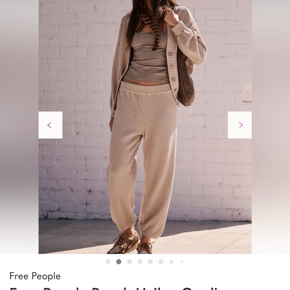 Free People Cream Knit Jogger Pants